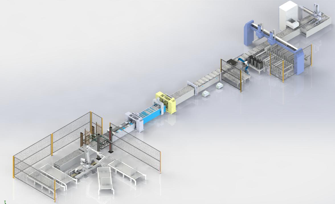 薩瓦尼尼后道廳門、轎門、轎壁智能化裝配線